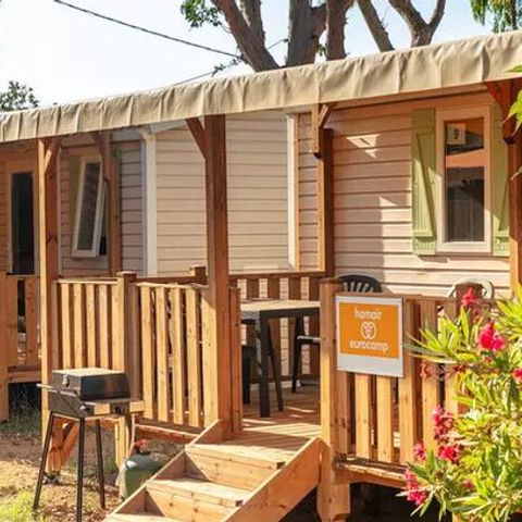 Mobilheim 6 personen - Comfort | 2 Zi. | 4/6 Pers. | Erhöhte Terrasse | Klimaanlage