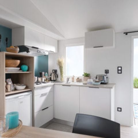 Stacaravan 5 personen - Cottage Opale Vacances 2 Slaapkamers 27m2 - Houten terras