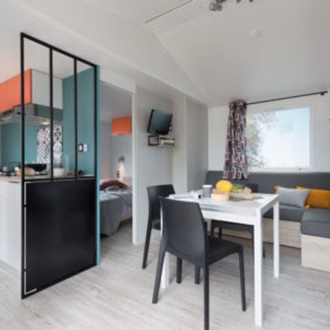 Stacaravan 4 personen - Cottage Opale Cocoon 2 Slaapkamers 30 m2- Halfoverdekt terras