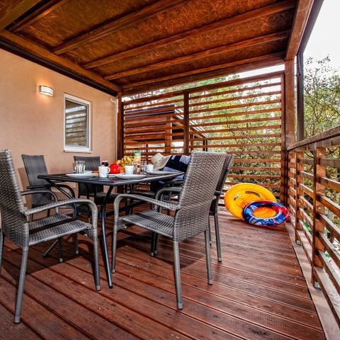 Mobilhome 6 personnes - Mobil-home | Comfort | 3 Ch. | 6 Pers. | Terrasse surélevée | 2 SDB | Clim. | TV