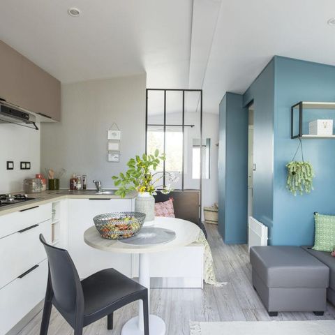 Stacaravan 2 personen - Stacaravan CONFORT 18m² 1 kamer - overdekt terras