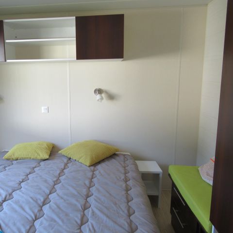 Stacaravan 3 personen - Mobile-home CONFORT 27m² 2 kamers - geïntegreerd overdekt terras en vaatwasser