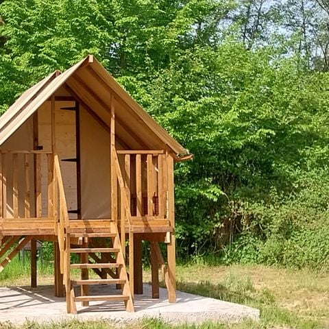 Tent 2 personen - Lodge Rando tent op palen, 5,7m² 1 slaapkamer met terras (geen sanitair) en keuken