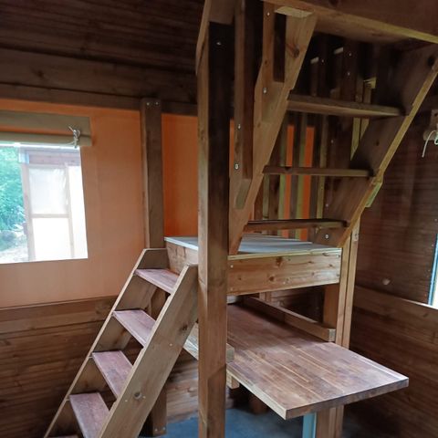 TENTE TOILE ET BOIS 3 personnes - Tente Bivouac 11m² 1chambre - sans sanitaire