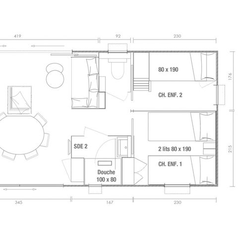 MOBILHOME 6 personas - Cottage Lys 6 pers 3 Dormitorios 2 Baños Premium