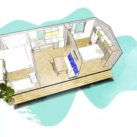 MOBILHOME 4 personas - Cottage PMR Jonquille 3 Habitaciones 4 Personas Aire Acondicionado + TV ****