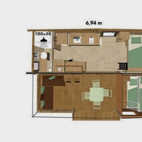 SISTEMAZION ATIPICHE 5 persone - Tiny Lodge 2 camere da letto 5 persone