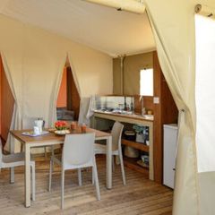 TENTE TOILE ET BOIS 5 personnes - Tentes lodges 2 ch 5 p