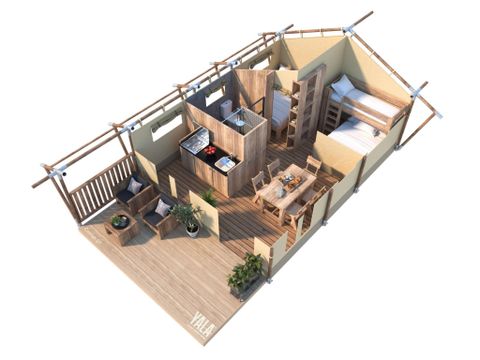 Tente en toile et en bois 5 personnes - Comet 27