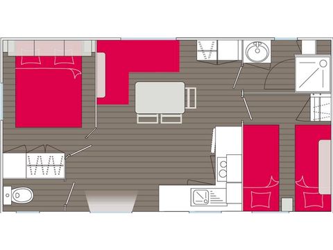 Stacaravan 4 personen - Stacaravan Confort Ploumanac'h Dimanche- 2 slaapkamers