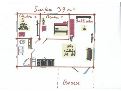 Chalet 8 personas - El familiar - 39 m² - 2/3 habitaciones
