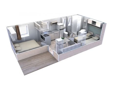 BUNGALOW 4 personnes - Esterel - VIP Confort EVO - 29m²- Vue Mer et Jacuzzi