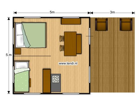 CANVAS AND WOOD TENT 6 people