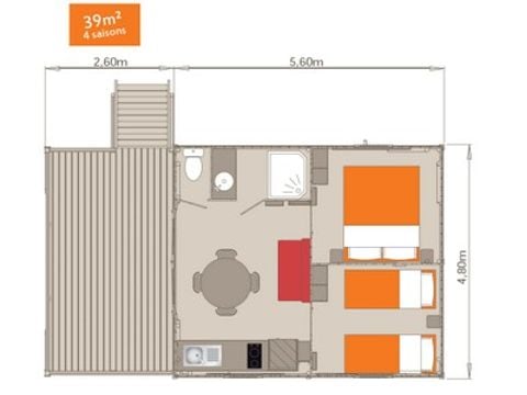 CHALET 5 personas - Chalé de madera Bungalow sobre pilotes