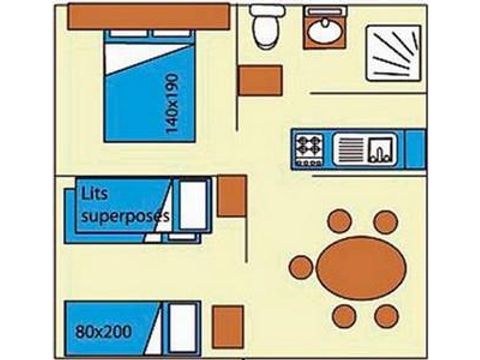 CHALET 5 personas - Bungalow abierto al exterior