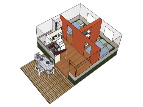 Tenda 5 persone - Kanada Confort con cabina doccia e toilette