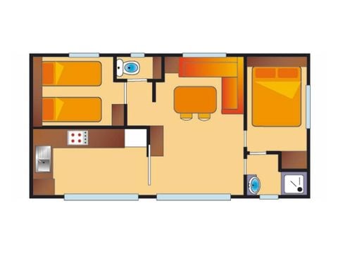 Mobilheim 6 Personen - Mobilheim Riviera - 2 Schlafzimmer - Inklusive VIP-Angebot