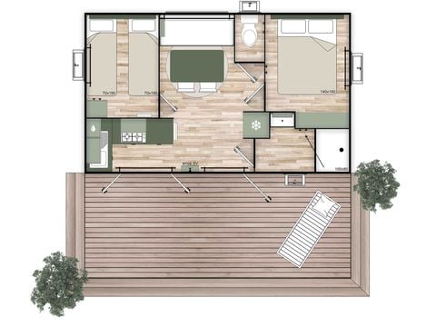 Casa mobile 4 persone - Premium Nest - 2 camere da letto