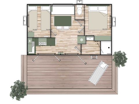 Mobile home 4 persons - Premium Nest - 2 bedrooms