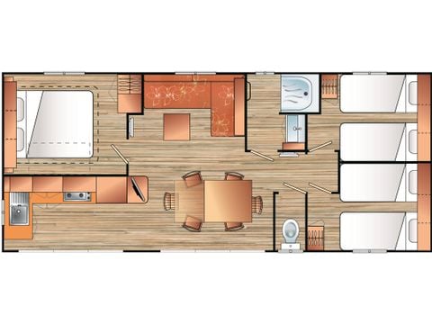 MOBILHOME 6 personnes - Mobil-home Grand Confort Riviera 35m² 3 chambres - Arrivée le Samedi en Juillet et Août