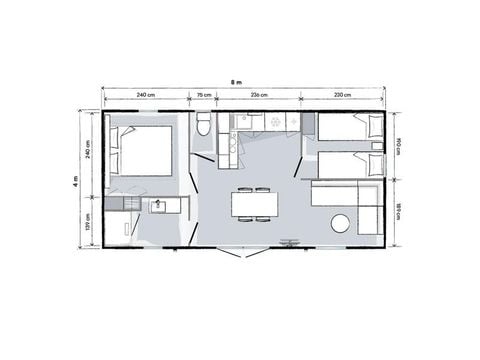 Stacaravan 4 personen - Sunêlia Prestige Escapade 2 Slaapkamers
