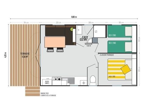 Mobile home 6 persons - OPHEA S Front de mer - 2 bedrooms