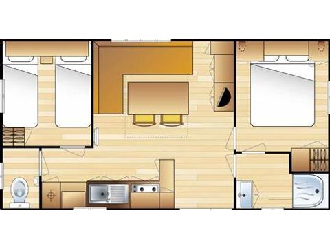 MOBILHOME 6 personas - PRIMEO D 27m² / 2 habitaciones - terraza cubierta