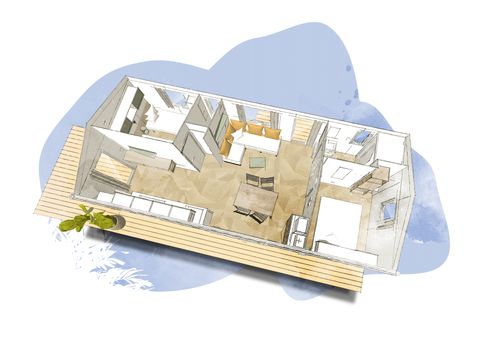 Mobile home 6 persons - Mobile-home RIDEAU BAHIA 87.2 33m² / 2 bedrooms - terrace