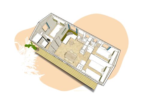 MOBILE HOME 6 people - RIDEAU TOSCANE 87.3 33m² / 3 bedrooms - terrace