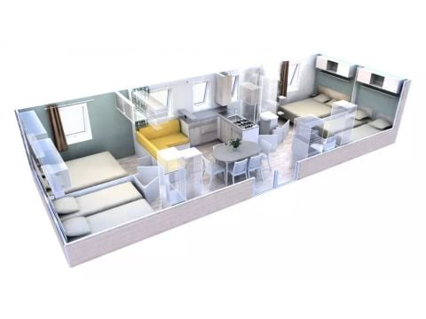 Stacaravan 8 personen - Premium 5 kamers 8 personen
