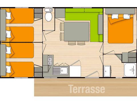 MOBILHOME 8 personas - Grand Confort 4 Habitaciones 6/8 personas Aire acondicionado + TV