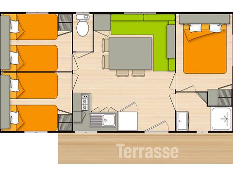 Mobile home 8 persons - Comfort 4 Rooms 6/8 people Air-conditioned + TV