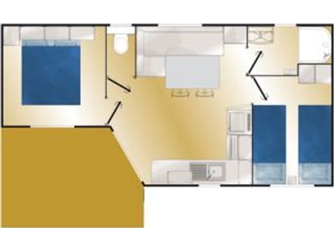 Mobile home 4 persons - Comfort 2 bedrooms - Semi-covered terrace