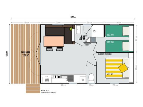 Stacaravan 6 personen - Cottage Pladen Premium - 1 tot