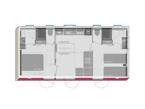 MOBILHOME 4 personnes - O'HARA PREMIUM -  2 chambres