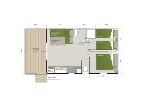 MOBILHOME 4 personnes - LOGGIA