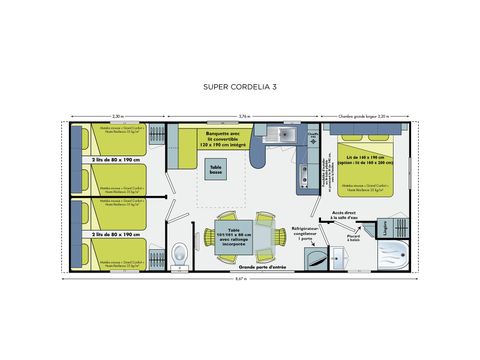 MOBILHOME 6 personas - SUPER CORDELIA - 3 habitaciones