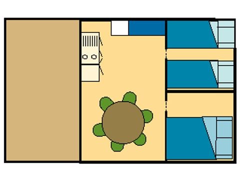 BUNGALOW DE LONA 4 personas - Caribe (sin instalaciones sanitarias)