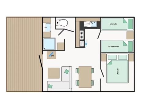 CASA MOBILE 5 persone - Casa mobile FAUVETTE*** da 5 posti letto