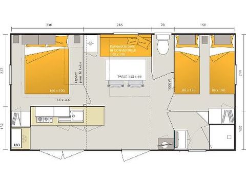 Mobile home 4 persons - Chamarel + air conditioning