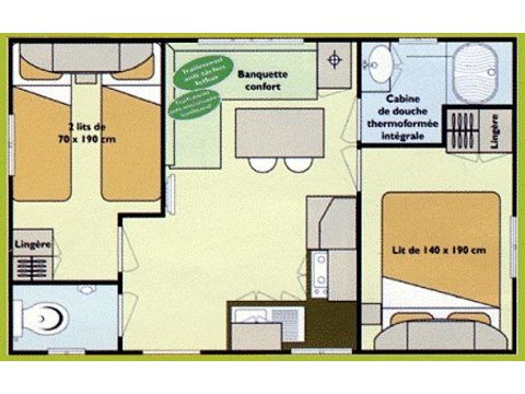 Mobile home 4 persons - Borneo + air conditioning