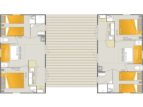 MOBILHOME 8 personnes - Nouméa + clim (2 mobil homes accolés)