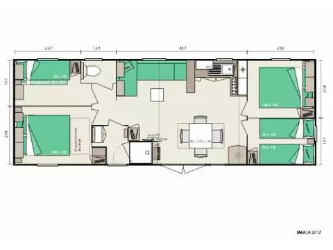 Stacaravan 8 personen - Gezellige 5 kamers