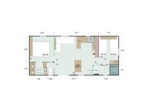 MOBILHOME 6 personas - Prestige [¡Nuevo!] - 32m² - 2 habitaciones