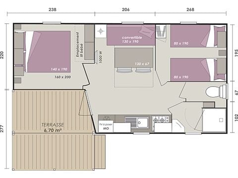 MOBILE HOME 6 people - AKOYA