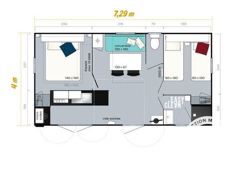 Stacaravan 6 personen - Maeva 3 Kamers 4/6 Personen + TV