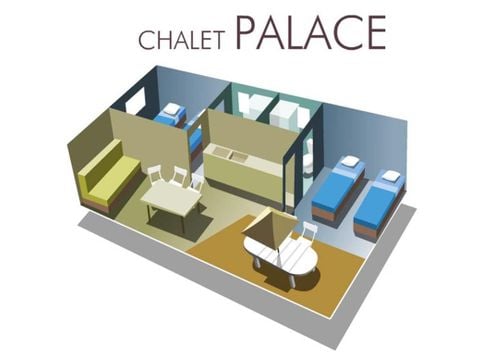 Chalet 6 Personen - Motel 2 Badezimmer (45 m²) klimatisiert - n°96 bis 99