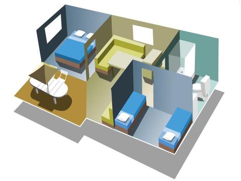 CHALET 6 personas - RÊVE vue riviere (35 m²) climatizada - n°91 a 95