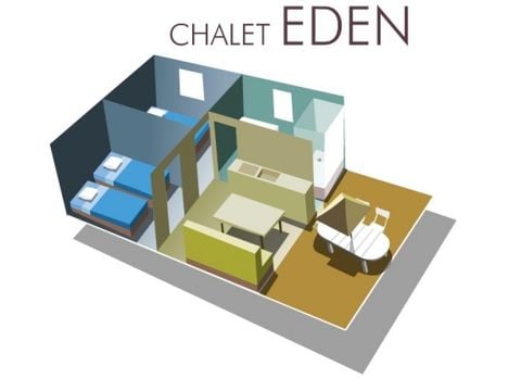 Chalet 5 Personen - Eden (27 m²) klimatisiert - n°45 bis 50