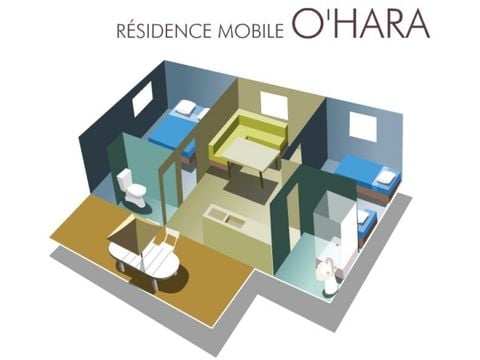 Mobile home 5 persons - 2 air-conditioned rooms (29 m²) - n°51 to 63B